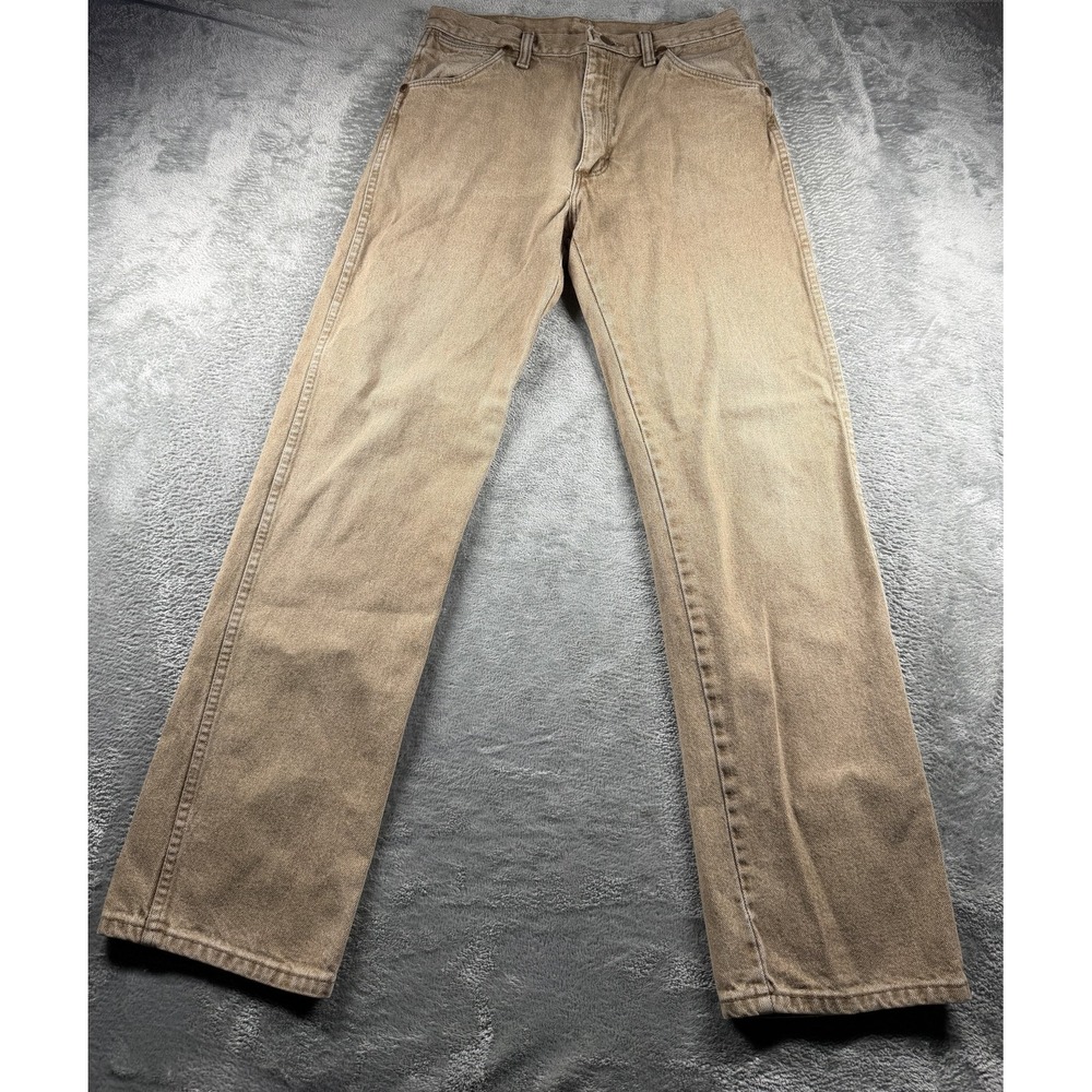 Vintage Wrangler Jeans Men's Measured 30x31.25 Tan Cotton Made in USA